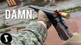 Double Barreled Shotgun vs Airsoft Players FACES [upl. by Delfine]