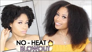 EASY NOHEAT BLOWOUT on Natural Hair  howto [upl. by Bolger]