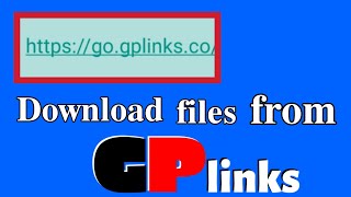 how to use gplinks [upl. by Lertnek]